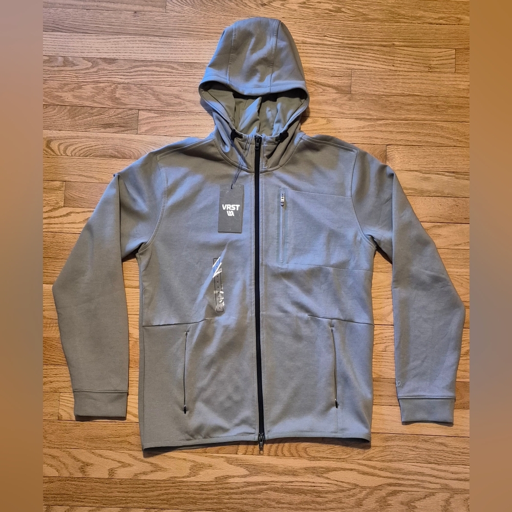 NEW VRST Men's Size Small Earl Gray Pinnacle Fleece Full-Zip Hoodie